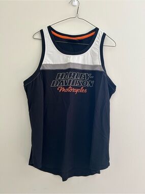 Harley-Davidson Women’s Black & White Tank Top - Motorcycles